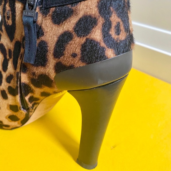Fendi Leopard Print Pony Hair Booties - Picture 4 of 7